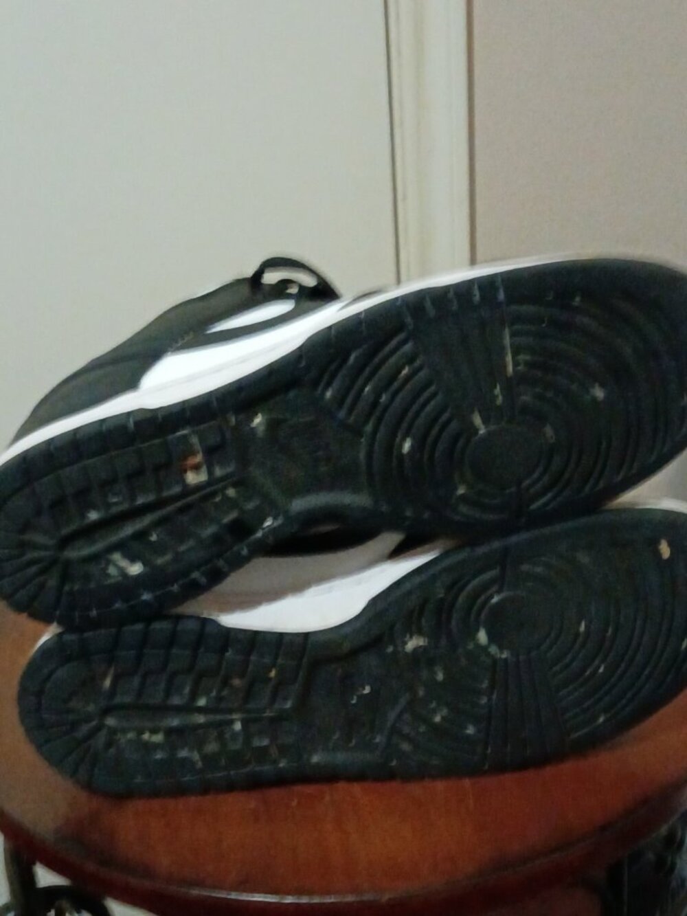 Nike Dunk Low Panda Sneakers Black White Leather Women's Size 10.5 Low Top - Picture 3 of 14